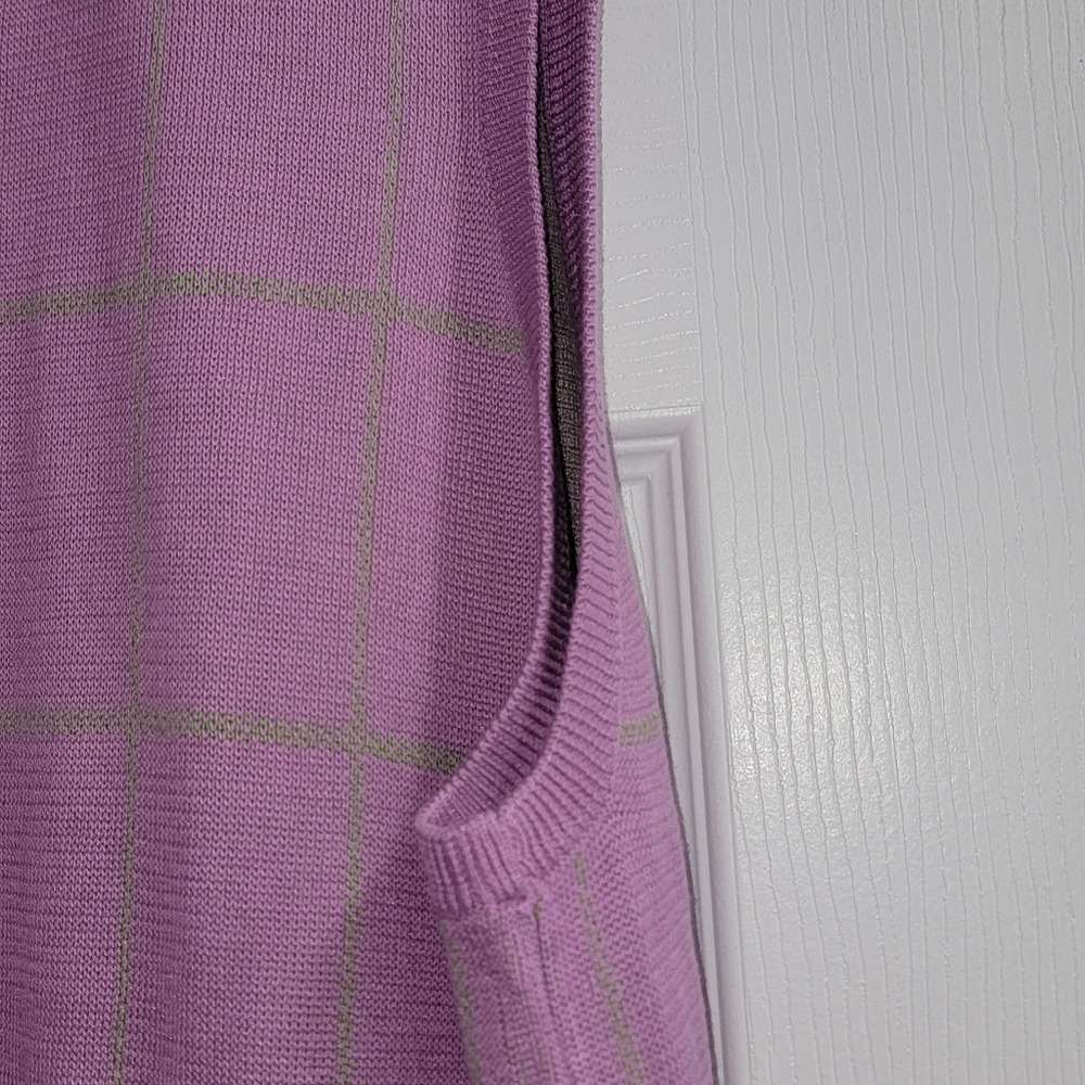 Paul Fredrick Lavender V-Neck Sweater Vest - Picture 9 of 10